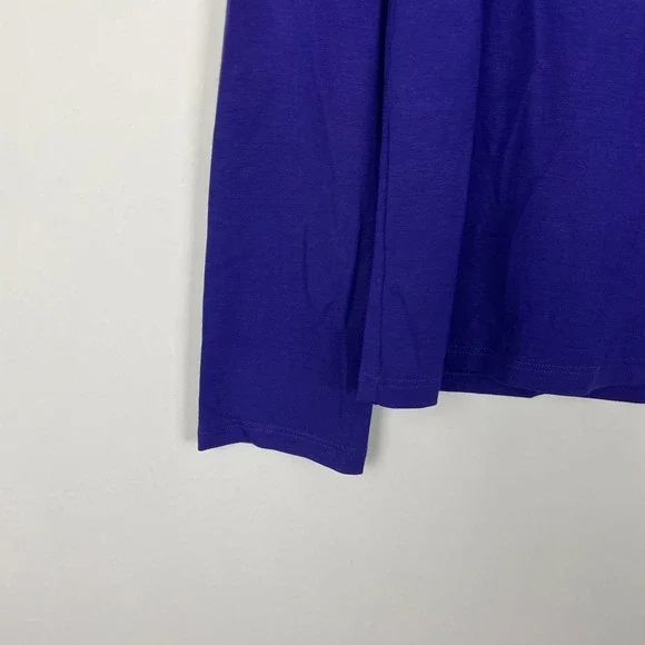 NWT Eileen Fisher Scoop Neck Tee Blue Violet Indigo Long Sleeve - Picture 5 of 14